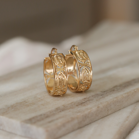 Virgencita Hoop Earrings