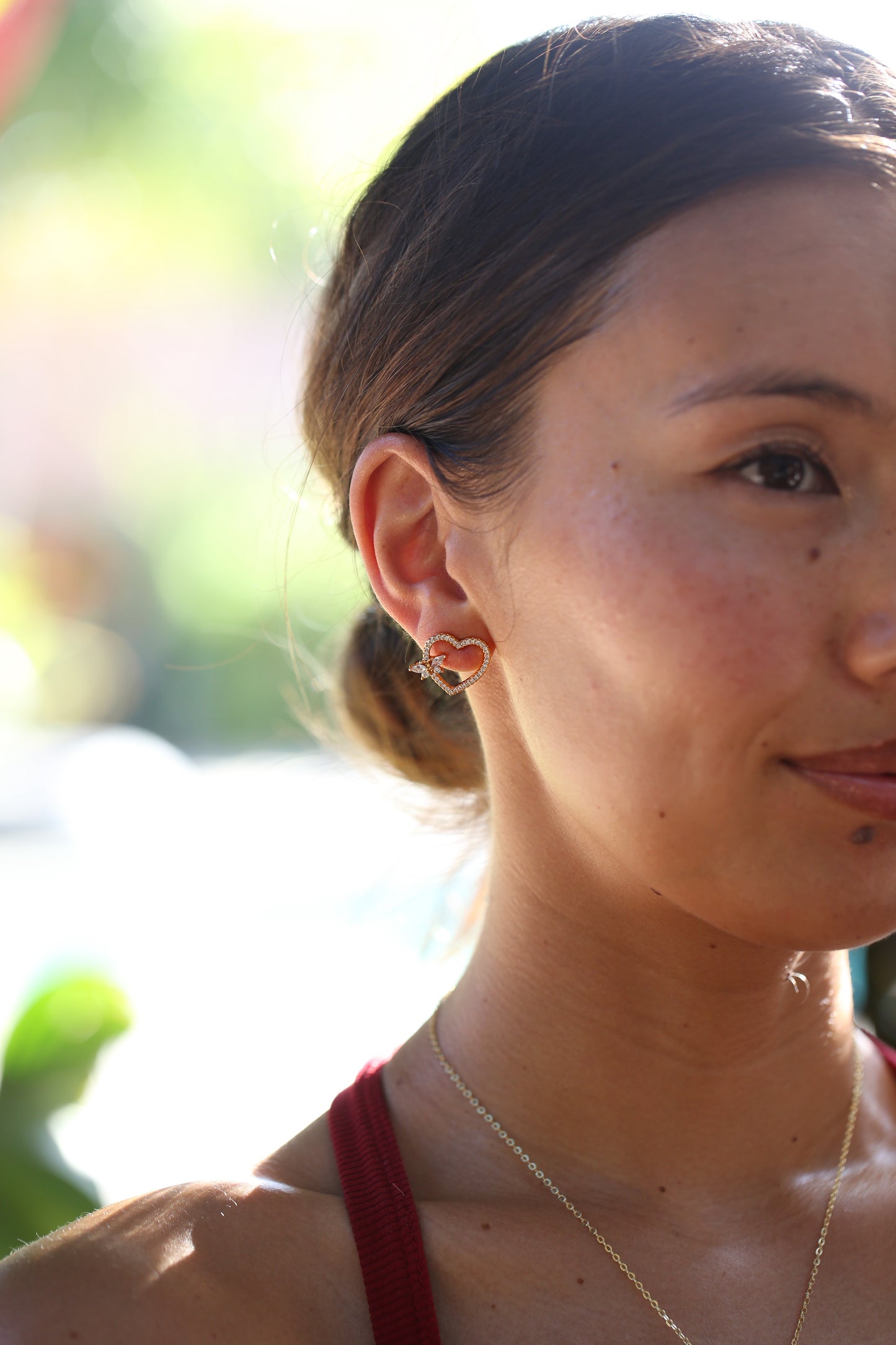 Heart Butterfly Stud Earrings