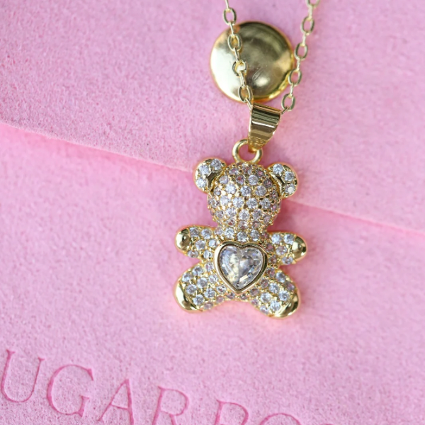 Heart Teddy Bear Necklace
