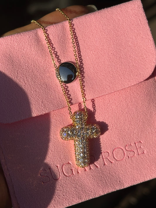 Bubble Cross Necklace