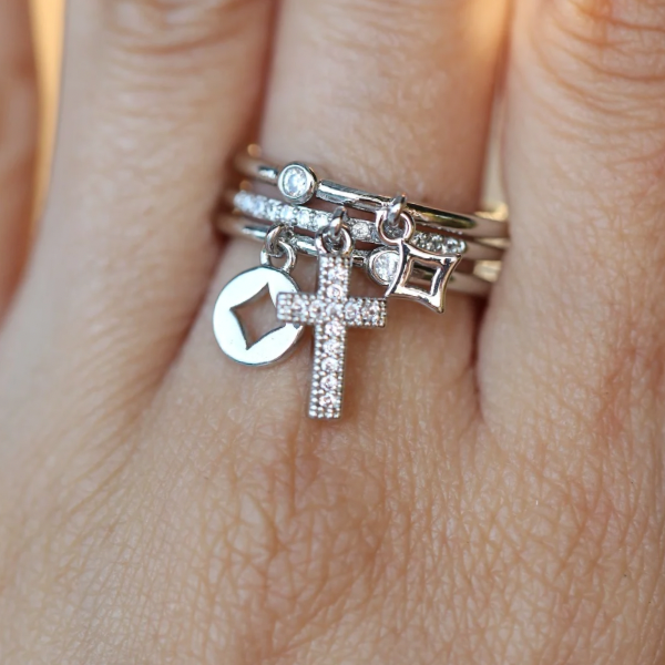 Cross Charm Ring