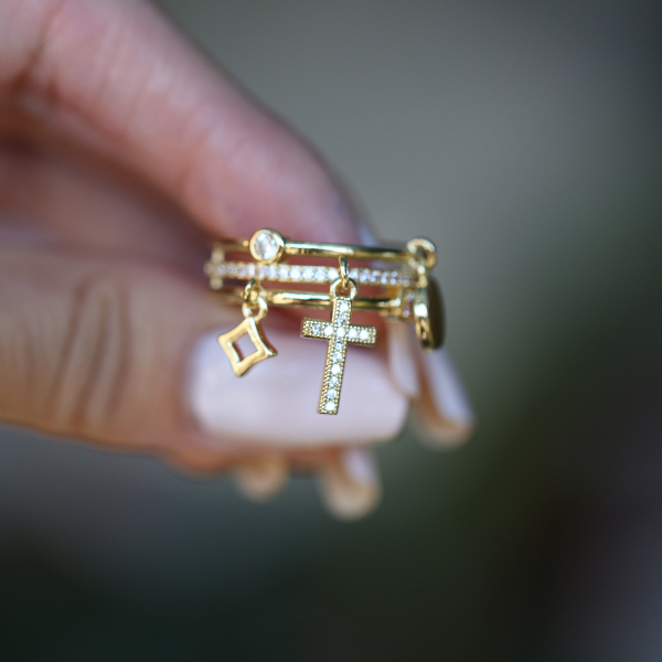 Cross Charm Ring