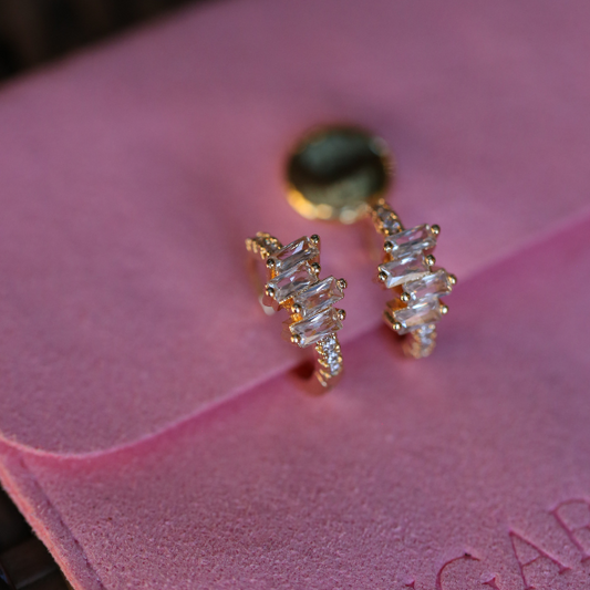 Cluster Huggie Hoop Earrings