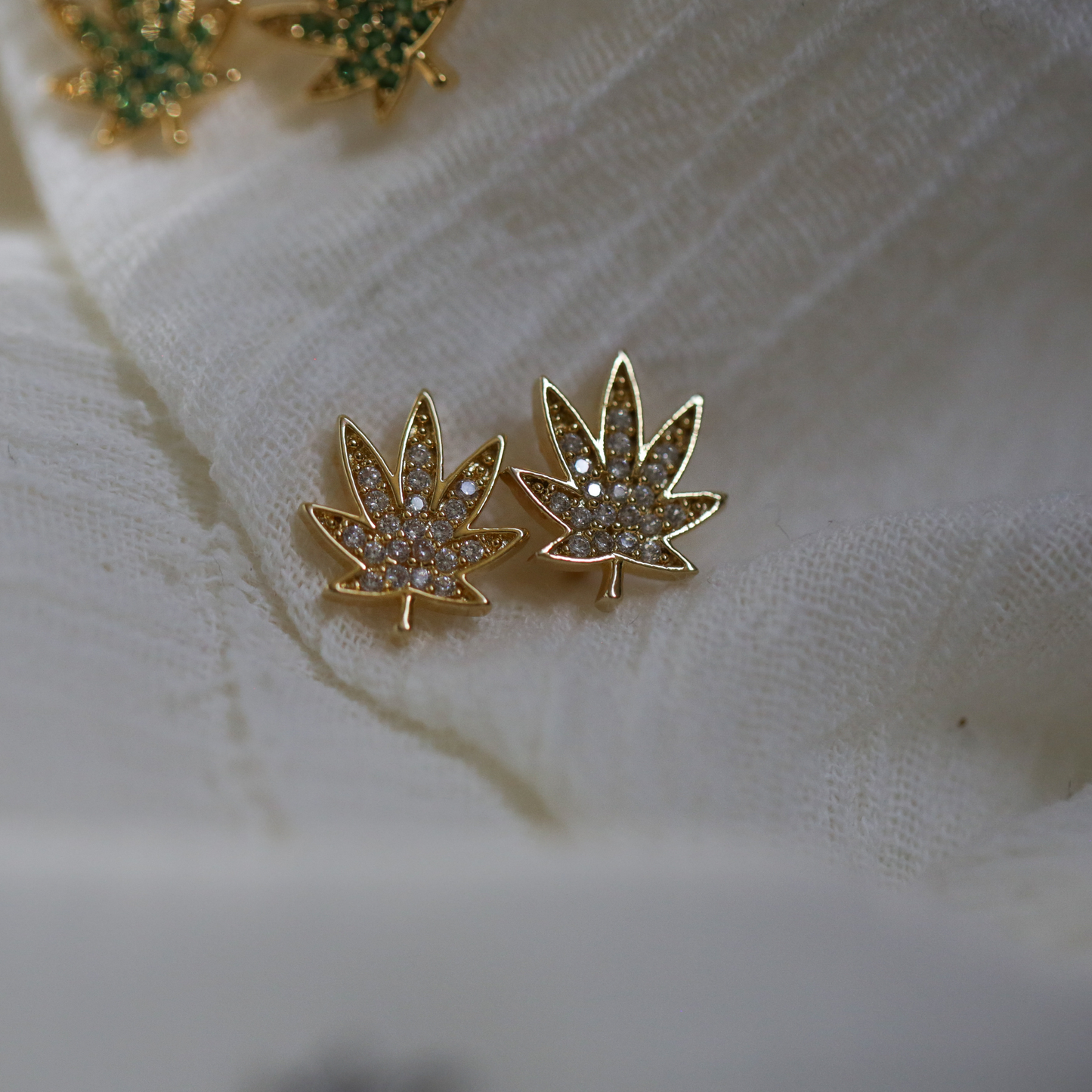 Dainty Marijuana Stud Earrings