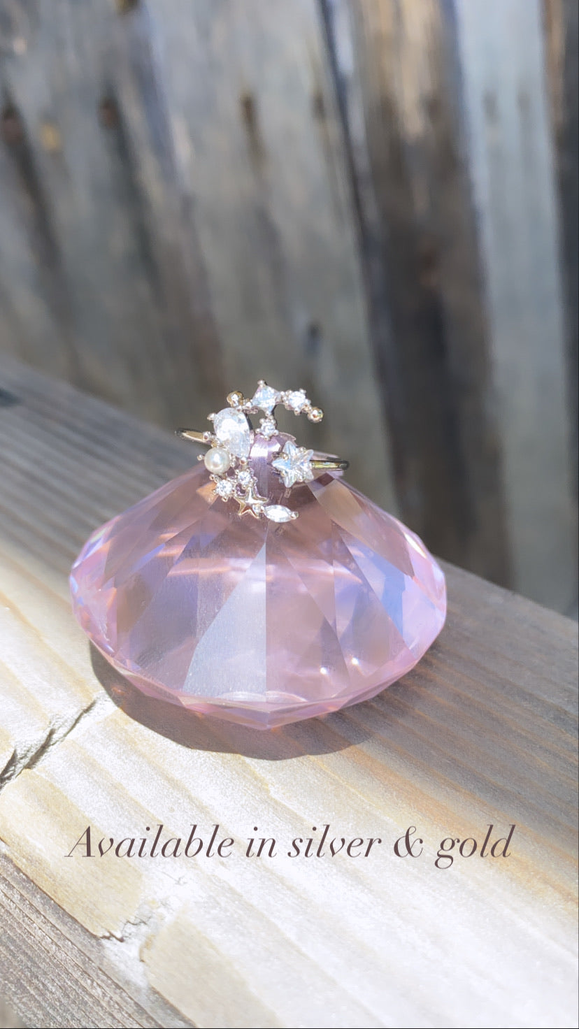 Moon and Star Daze Ring - Sugar Rose