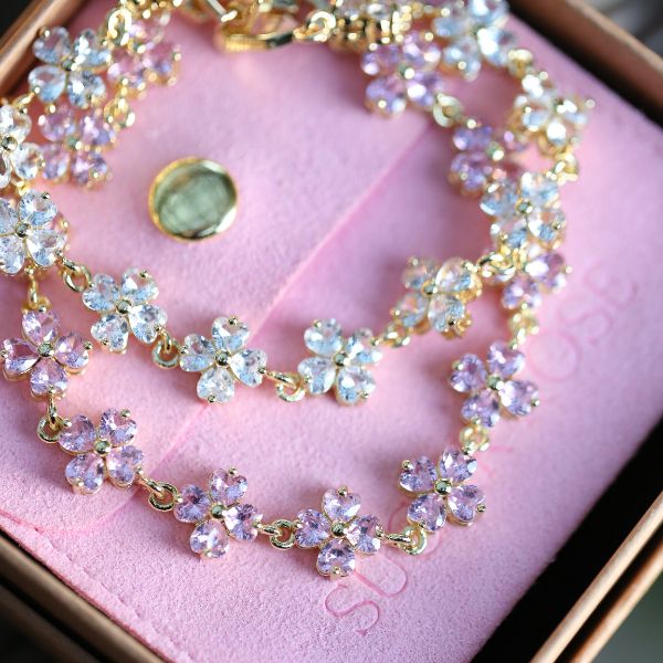 Flower Cluster Tennis Bracelet