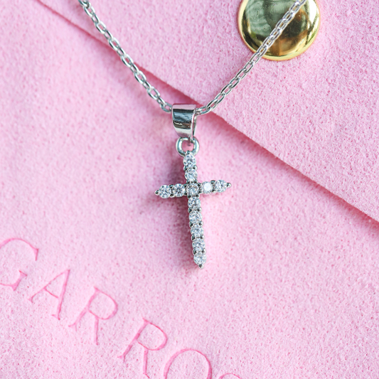 Mini Dainty Silver Cross Necklace