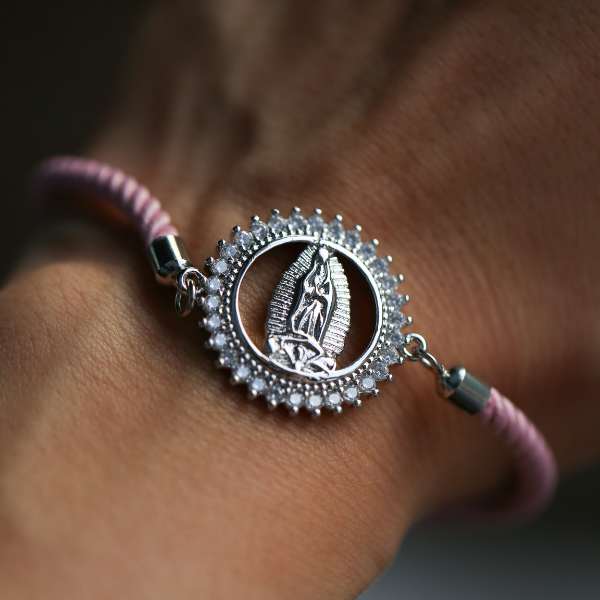 Silver Virgencita Rope Bracelet