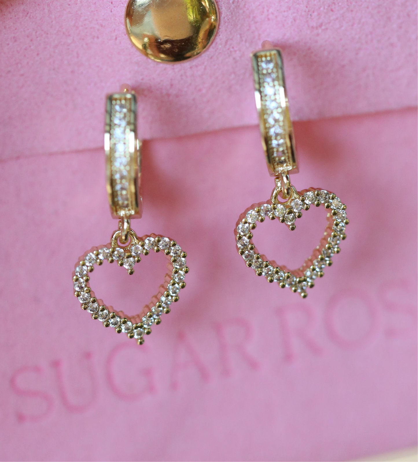 Heart Drop Huggie Earrings