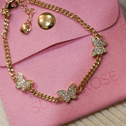 Krystal Dainty Butterfly Bracelet
