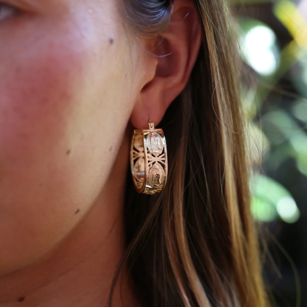 Virgencita Hoop Earrings