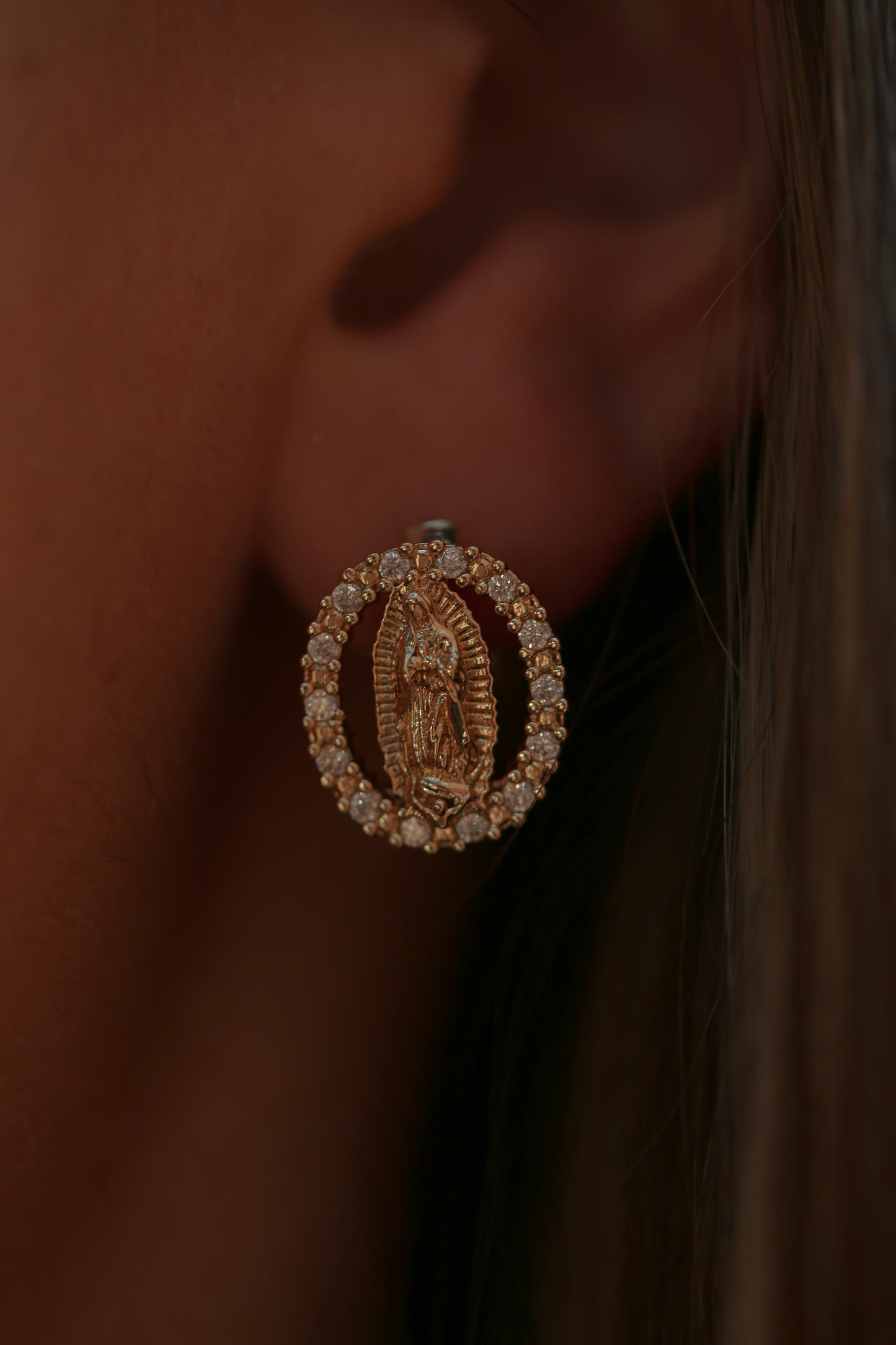 Virgencita Huggie Hoop Earrings