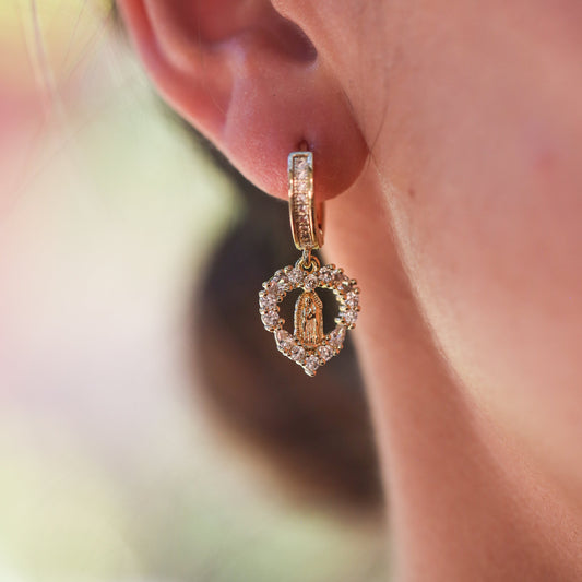 Corazon de Guadalupe Drop Earrings