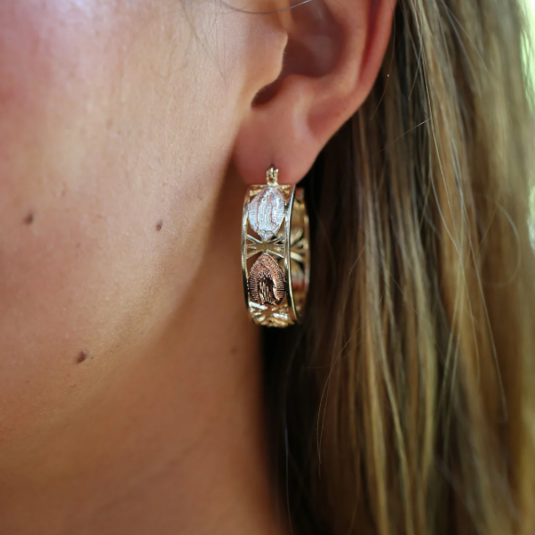 Virgencita Hoop Earrings