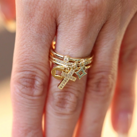 Cross Charm Ring