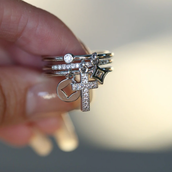 Cross Charm Ring