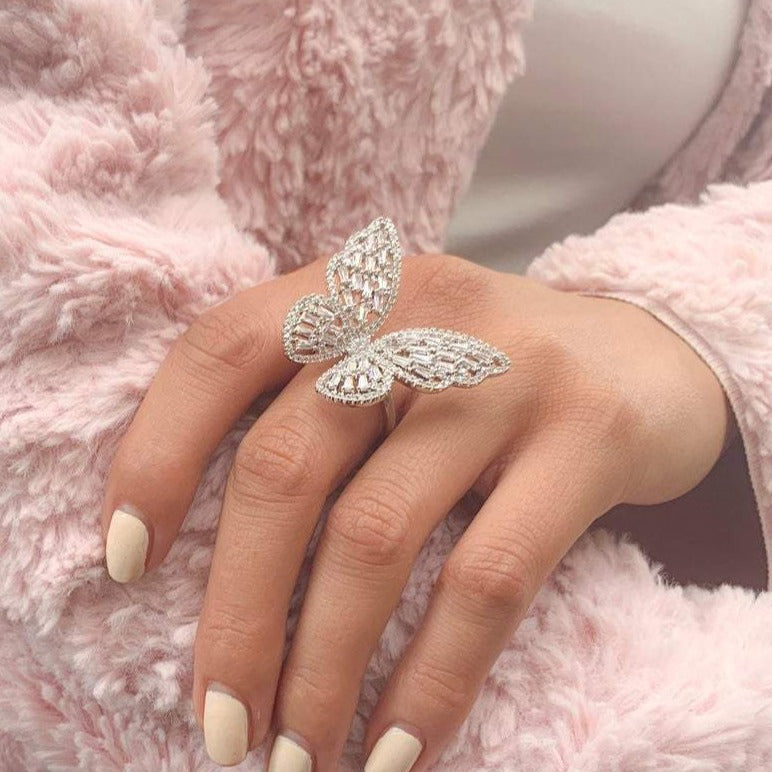 Large Butterfly Ring - Sugar Rose
