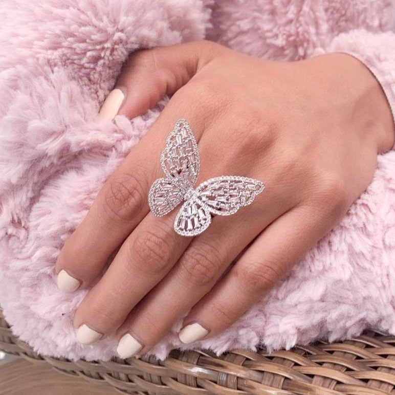 Large Butterfly Ring - Sugar Rose
