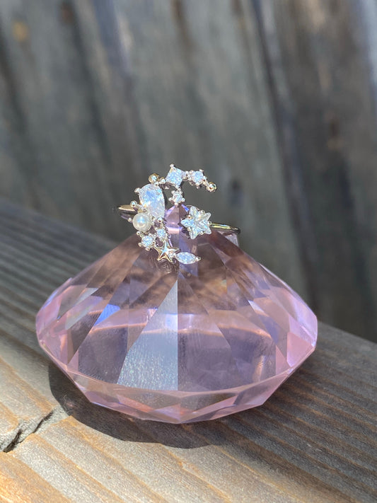Moon and Star Daze Ring - Sugar Rose